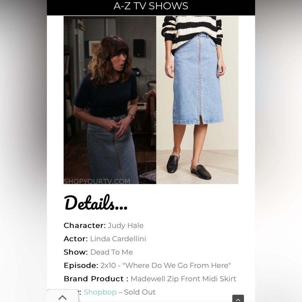 Madewell midi full zipper denim skirt